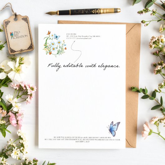 Bloemen van het veld briefhoofd