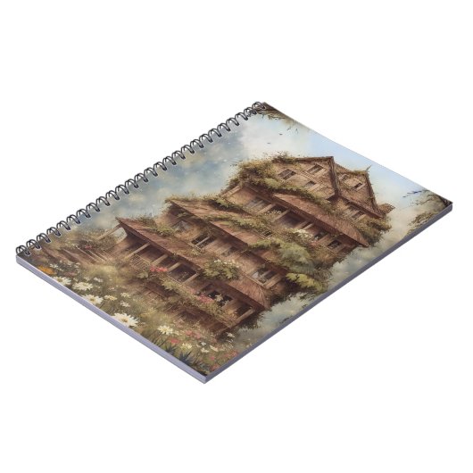 bloemen van het vintaje - fantasiehuis 1 notitieboek (Linkerzijde)