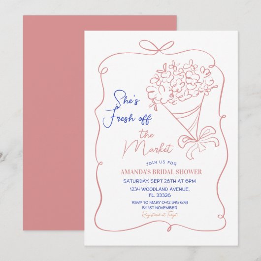 Bloemen van het Vrijgezellenfeest van de markt Kaart (Voorkant / Achterkant)