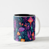 Bloemen van het Zee - Aqua Flora Tweekleurige Koffiemok (Voorkant rechts)