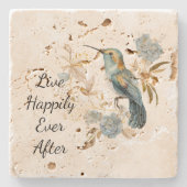 Bloemen van Hortensia voor Kolibries   Stenen Onderzetter (Voorkant)