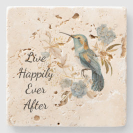 Bloemen van Hortensia voor Kolibries   Stenen Onderzetter