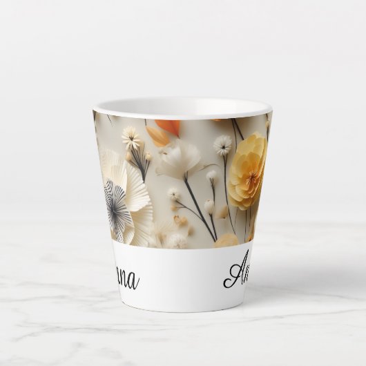 Bloemen van Inspiratie: Gepersonaliseerd Latte Mok (Voorkant)