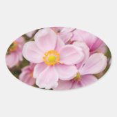 Bloemen van Japanse anemone Ovale Sticker (Voorkant)