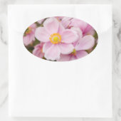 Bloemen van Japanse anemone Ovale Sticker (Tas)