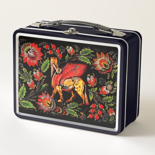 Bloemen van Lamassu Metal Lunchbox (Voorkant)