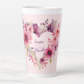 Bloemen van Liefde | Aangepaste namen | VALENTIJNS Latte Mok (Voorkant)