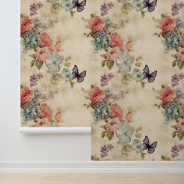 Bloemen van liefde Artistieke waterverf  schattig Behang