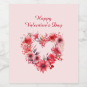 Bloemen van Liefde | Bloemen | Fijne Valentijnsdag Wijn Etiket (Enkel label)