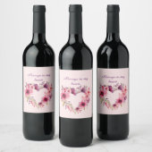 Bloemen van Liefde | Bloemenhart | VALENTIJNSDAG Wijn Etiket (Flessen)