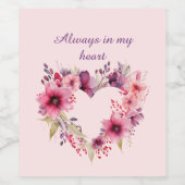 Bloemen van Liefde | Bloemenhart | VALENTIJNSDAG Wijn Etiket (Enkel label)