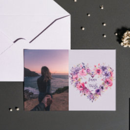 Bloemen van Liefde | Bloemig | Eigen Foto & Namen Feestdagenkaart