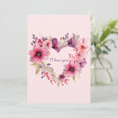 Bloemen van Liefde | Bloemkrans | VALENTIJNSDAG Feestdagenkaart (Staand voorkant)