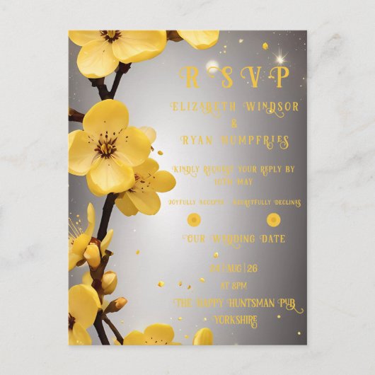 Bloemen van Liefde" Huwelijksuitnodiging Collectie Briefkaart (Voorkant)