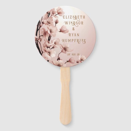 Bloemen van Liefde" Huwelijksuitnodiging Collectie Handwaaier (Voorkant)