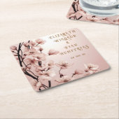 Bloemen van Liefde" Huwelijksuitnodiging Collectie Kartonnen Onderzetters (Schuin)