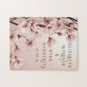 Bloemen van Liefde" Huwelijksuitnodiging Collectie Legpuzzel (Horizontaal)