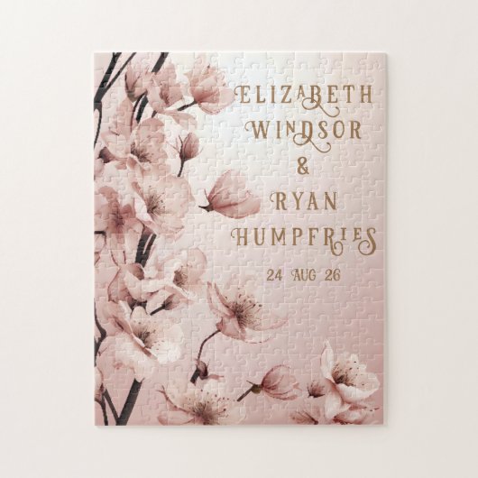 Bloemen van Liefde" Huwelijksuitnodiging Collectie Legpuzzel (Verticaal)