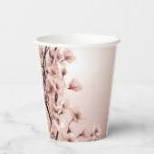 Bloemen van Liefde" Huwelijksuitnodiging Collectie Papieren Bekers (Achterkant)