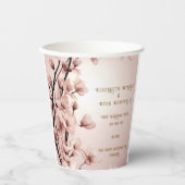 Bloemen van Liefde" Huwelijksuitnodiging Collectie Papieren Bekers (Voorkant)