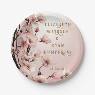 Bloemen van Liefde" Huwelijksuitnodiging Collectie Papieren Bordje