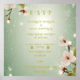 Bloemen van Liefde" Huwelijksuitnodiging Collectie Poster