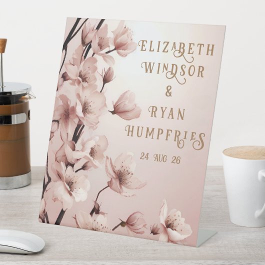 Bloemen van Liefde" Huwelijksuitnodiging Collectie Reclamebord Met Voetstuk (Insitu)