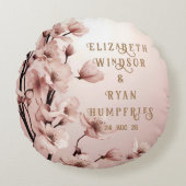 Bloemen van Liefde" Huwelijksuitnodiging Collectie Rond Kussen (Voorkant)