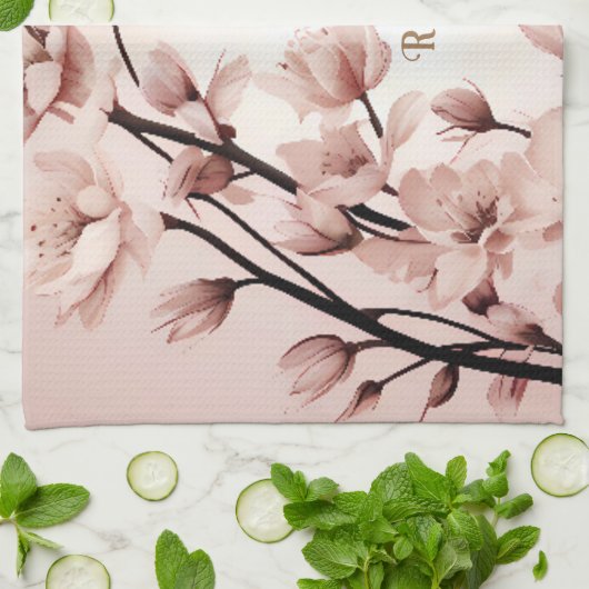 Bloemen van Liefde" Huwelijksuitnodiging Collectie Theedoek (Gevouwen)