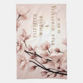 Bloemen van Liefde" Huwelijksuitnodiging Collectie Theedoek (Verticaal)