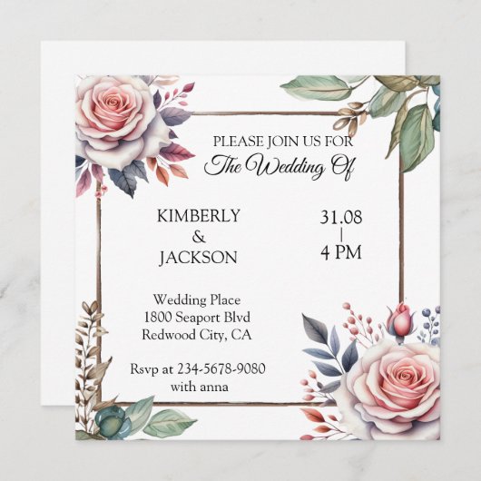 Bloemen van liefde kaart (Voorkant / Achterkant)