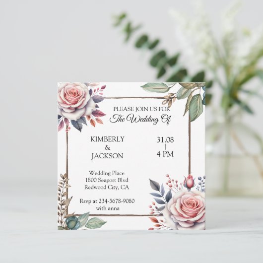 Bloemen van liefde kaart (Staand voorkant)