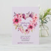 Bloemen van liefde | Valentijnsdag Party Invitatio Kaart (Staand voorkant)