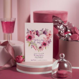 Bloemen van liefde | Valentijnsdag Party Invitatio Kaart