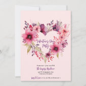 Bloemen van liefde | Valentijnsdag Party Invitatio Kaart (Voorkant)