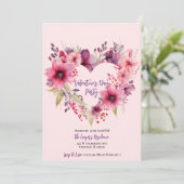 Bloemen van liefde | Valentijnsdag Party Invitatio Kaart (Staand voorkant)