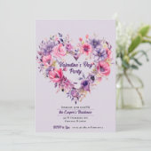 Bloemen van liefde | Valentijnsdag Party Invitatio Kaart (Staand voorkant)