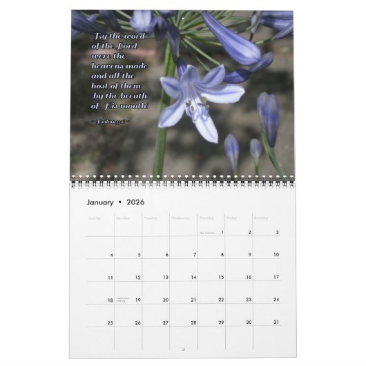 Bloemen van Lof Psalmen Inspirerend Muur Kalender (Jan 2026)