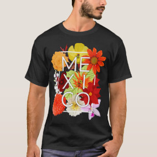 Bloemen van Mexico Word Art - Mexicaanse trots T-shirt