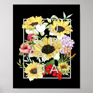Bloemen van Oekraïne Woordkunst - Oekraïense trots Poster