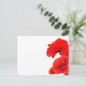 Bloemen van papavers op witte bodem in het feestdagenkaart (Staand voorkant)