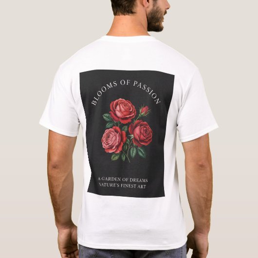 Bloemen van Passie | Rode Rozen T-shirt (Achterkant)