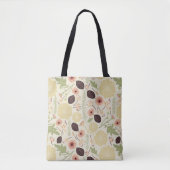 Bloemen van perzikkleurige crème tote bag (Voorkant)