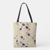Bloemen van perzikkleurige crème tote bag (Achterkant)