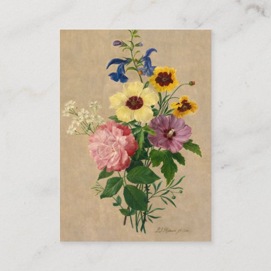 Bloemen van Pierre Joseph Redoute Visitekaartje (Achterkant)