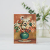 Bloemen van Renoir Impressionist Art Painting Briefkaart (Staand voorkant)