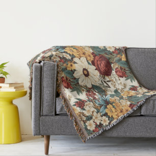 bloemen van Roos, tulp, lelies en madeliefjes Deken