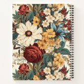 bloemen van Roos, tulp, lelies en madeliefjes Notitieboek (Achterkant)