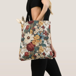  bloemen van Roos, tulp, lelies en madeliefjes Tote Bag