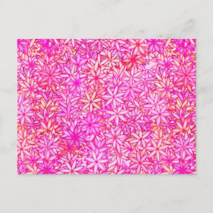 bloemen van roze, perziken, orchidee en koraal briefkaart